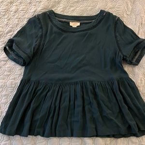 Loft Peplum Dark Green Top